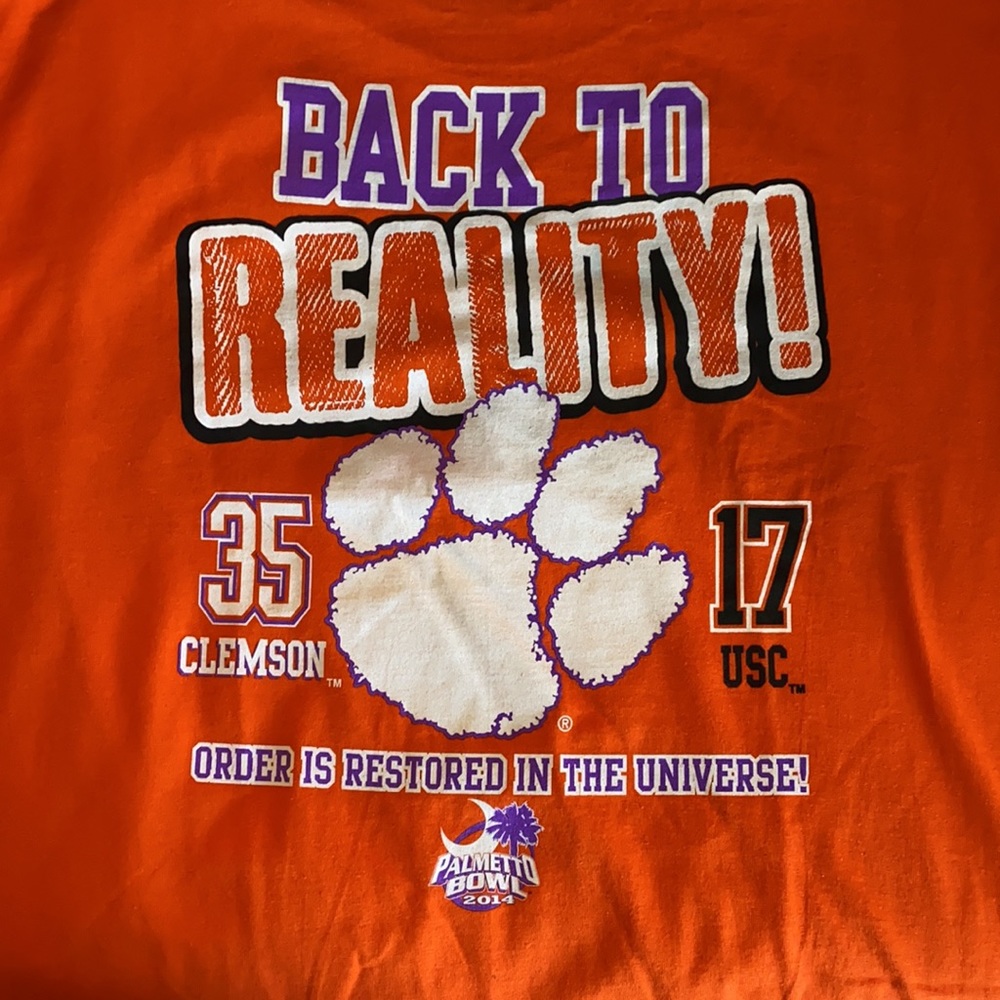 Clemson Palmetto Bowl 2014 “ Back to Reality” Mens